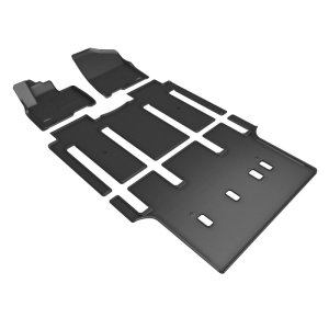 Kia Carnival Floor Mat Set - Front Rear and Third Row - 3D MAXpider - Kagu Series - Black - `22-`26 Kia Carnival Floor Mat Set - Front Rear and Third Row - 3D MAXpider - Kagu Series - Black - `22-`26